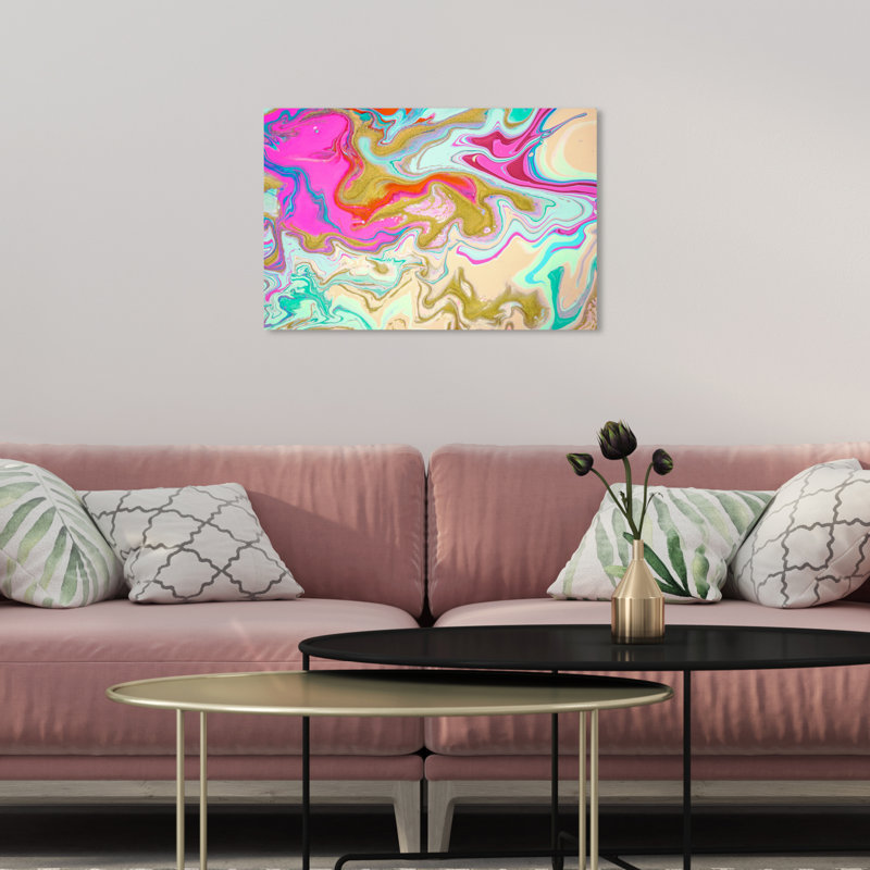 Oliver Gal Abstract Barbie House - Painting on Canvas | Wayfair